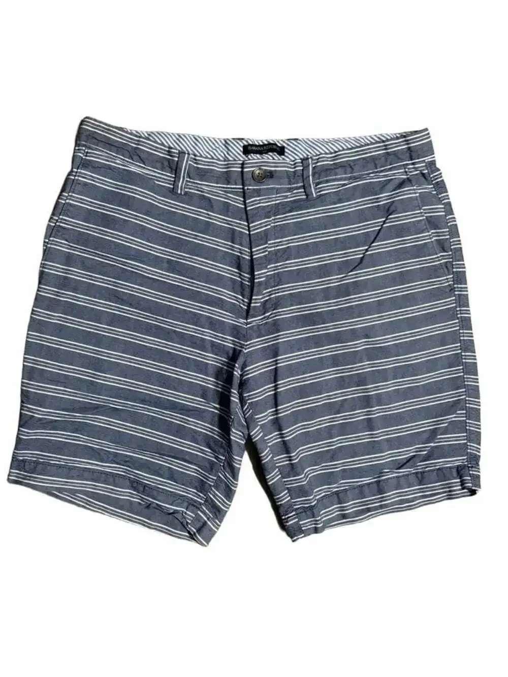 Banana Republic Blue White Striped Lightweight Cotton Chino Shorts